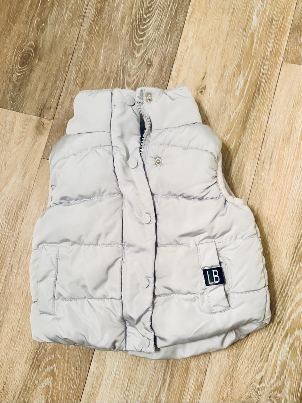 Little Bipsy 6-12m Light Gray Puffer Vest